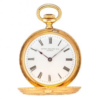 Fine Swiss 18 carat gold hunting cased lever watch Circa 1887