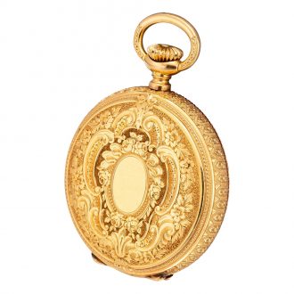 Fine Swiss 18 carat gold hunting cased lever watch Circa 1887