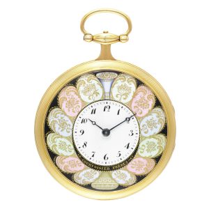 Fine Swiss 18K gold open faced verge pocket watch Circa 1800