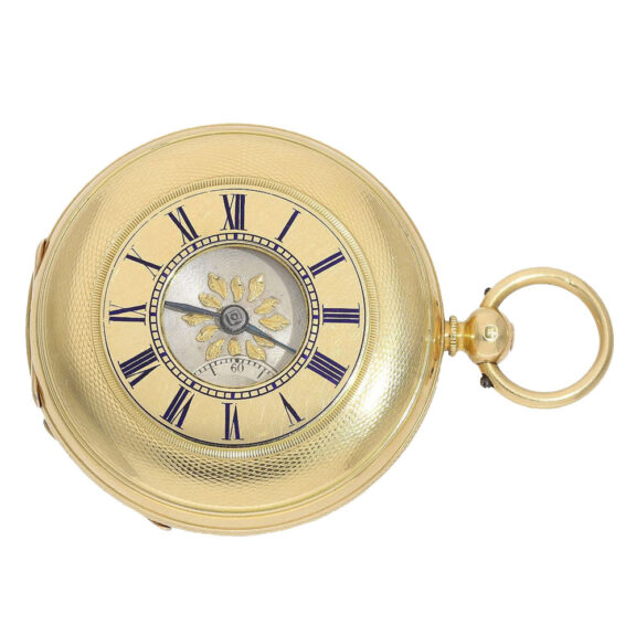English gold half hunting cased lever pocket watch Circa 1869