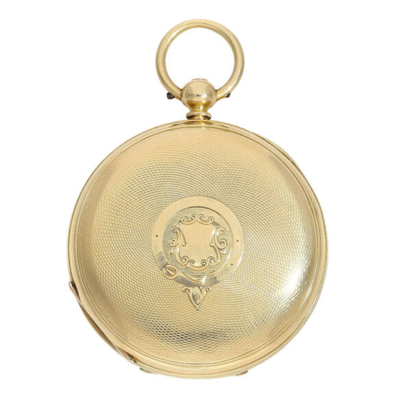 English gold half hunting cased lever pocket watch Circa 1869 English gold half hunting cased lever pocket watch Circa 1869