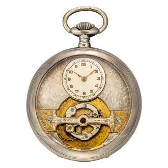 Swiss silver keyless lever Poor Man’s Tourbillon watch Circa 1890