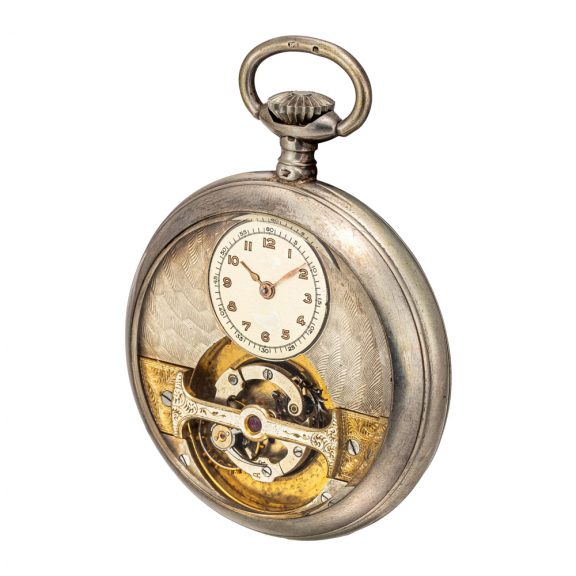 Swiss silver keyless lever Poor Man’s Tourbillon watch Circa 1890 Swiss silver keyless lever Poor Man’s Tourbillon watch Circa 1890