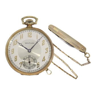 American gold watch with chain and golden pocket knife Circa 1923