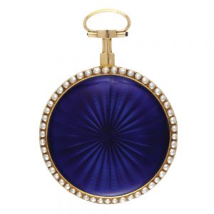 French fine gold, enamel and pearl set watch Circa 1800