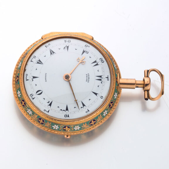 English gold and enamel quarter repeating verge Circa 1810 English gold and enamel quarter repeating verge Circa 1810