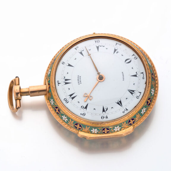 English gold and enamel quarter repeating verge Circa 1810 English gold and enamel quarter repeating verge Circa 1810