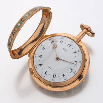 English gold and enamel quarter repeating verge Circa 1810