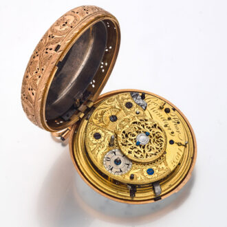English gold and enamel quarter repeating verge Circa 1810