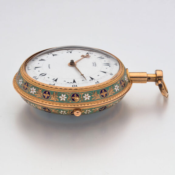 English gold and enamel quarter repeating verge Circa 1810 English gold and enamel quarter repeating verge Circa 1810