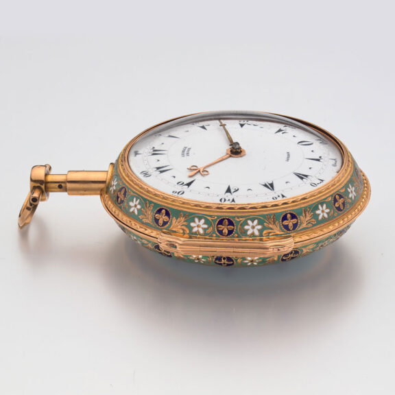 English gold and enamel quarter repeating verge Circa 1810 English gold and enamel quarter repeating verge Circa 1810