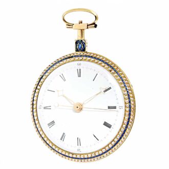 French gold enamel watch with virgule escapement Circa 1820