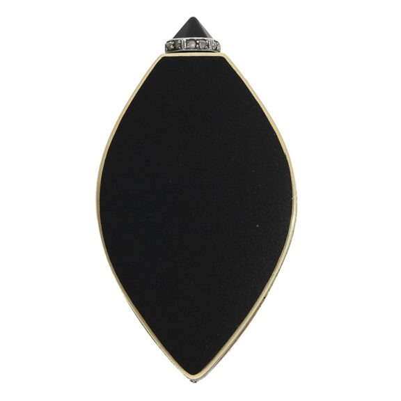 Rare gold, onyx and rock crystal Art Deco neck watch Circa 1925 Rare gold, onyx and rock crystal Art Deco neck watch Circa 1925