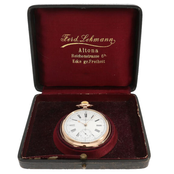 Swiss 18K pink gold chronograph in chronometer quality Circa 1880 Swiss 18K pink gold chronograph in chronometer quality Circa 1880