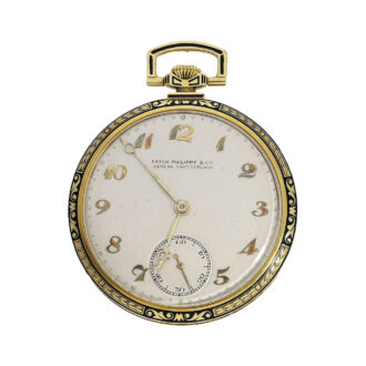 Swiss 2-colour gold enamel Art Deco dress watch Circa 1935