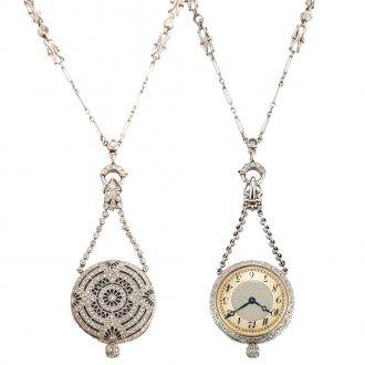 Swiss open faced keyless miniature lady's pendant watch Circa 1910