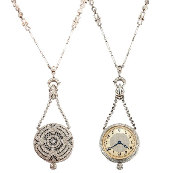Swiss open faced keyless miniature lady's pendant watch Circa 1910