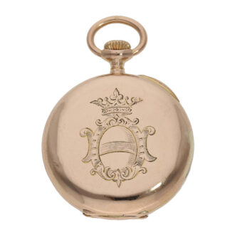 Fine Swiss 18k pink gold lady's pocket watch Circa 1895