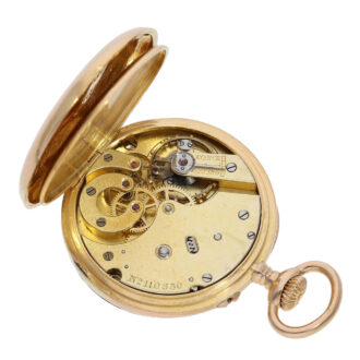 Fine Swiss 18k pink gold lady's pocket watch Circa 1895