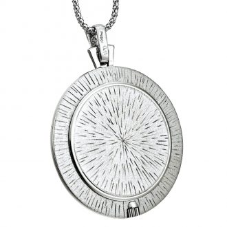 Swiss open faced lady's pendant watch with chain Circa 1980