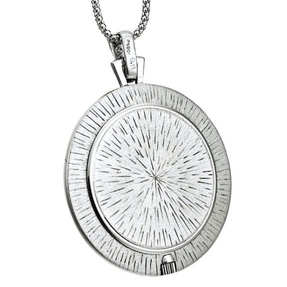 Swiss open faced lady's pendant watch with chain Circa 1980 Swiss open faced lady's pendant watch with chain Circa 1980