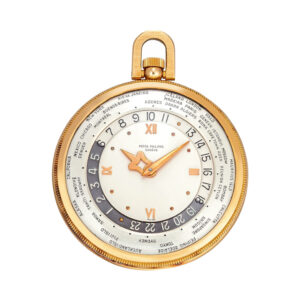 Swiss pink gold World Time open faced lever dress watch Circa 1964