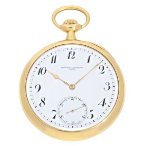 Swiss gold open faced lever pocket watch Circa 1918