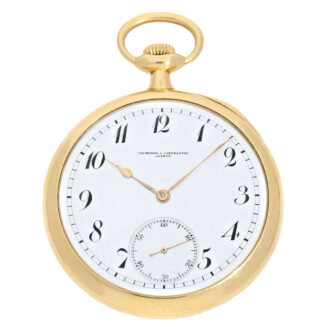Swiss gold open faced lever pocket watch Circa 1918
