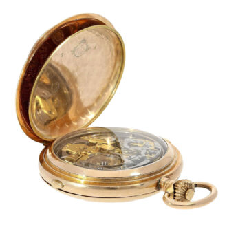 Swiss gold hunting cased quarter repeater watch Circa 1900