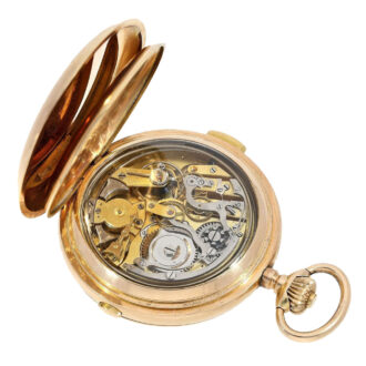 Swiss gold hunting cased quarter repeater watch Circa 1900
