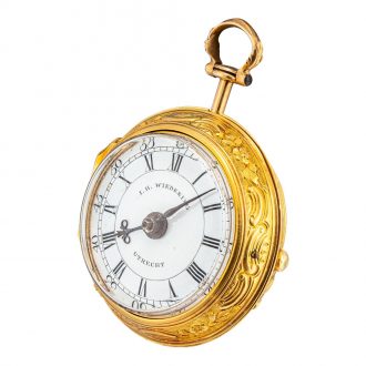 Dutch pair cased repoussé decorated pocket watch Circa 1760