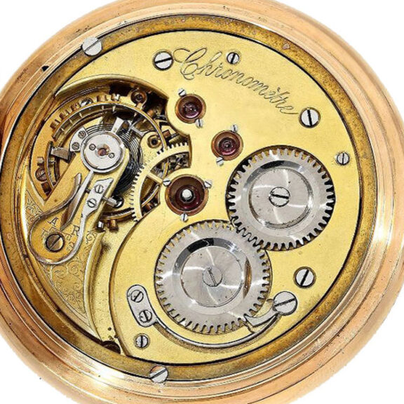 Swiss gold watch with pivoted detent escapement Circa 1895 Swiss gold watch with pivoted detent escapement Circa 1895