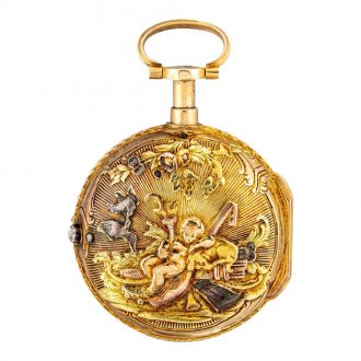 Small Swiss key wound quarter repeating verge watch Circa 1820