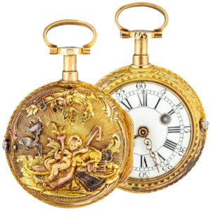 Small Swiss key wound quarter repeating verge watch Circa 1820