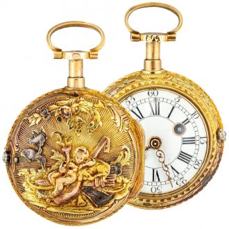 Small Swiss key wound quarter repeating verge watch Circa 1820