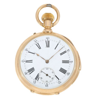 Swiss rose gold open faced quarter repeating lever Circa 1885