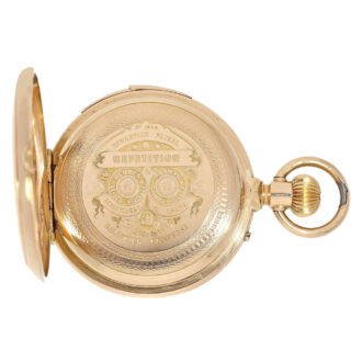 Swiss rose gold open faced quarter repeating lever Circa 1885