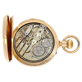 Swiss rose gold open faced quarter repeating lever Circa 1885