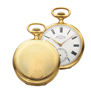Swiss yellow gold keyless pocket watch chronometer Circa 1920