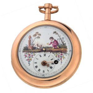 Rare Swiss gold double faced calendar watch Circa 1800