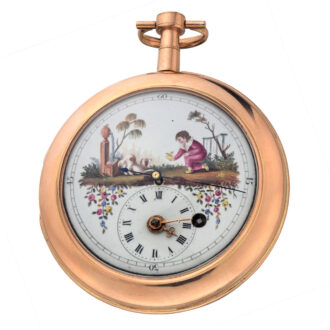Rare Swiss gold double faced calendar watch Circa 1800