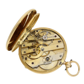 French 18K gold engine turned Lépine pocket watch Circa 1860