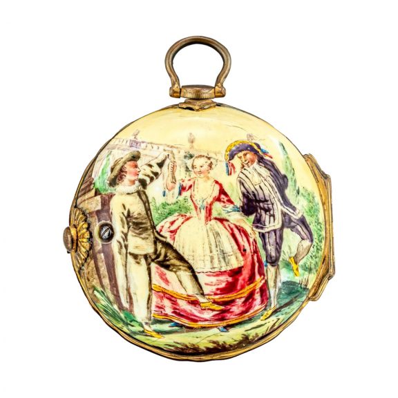 English pair cased porcelain verge pocket watch Circa 1750 English pair cased porcelain verge pocket watch Circa 1750