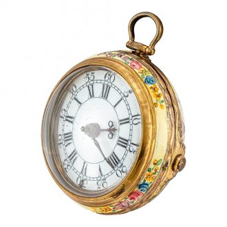 English pair cased porcelain verge pocket watch Circa 1750