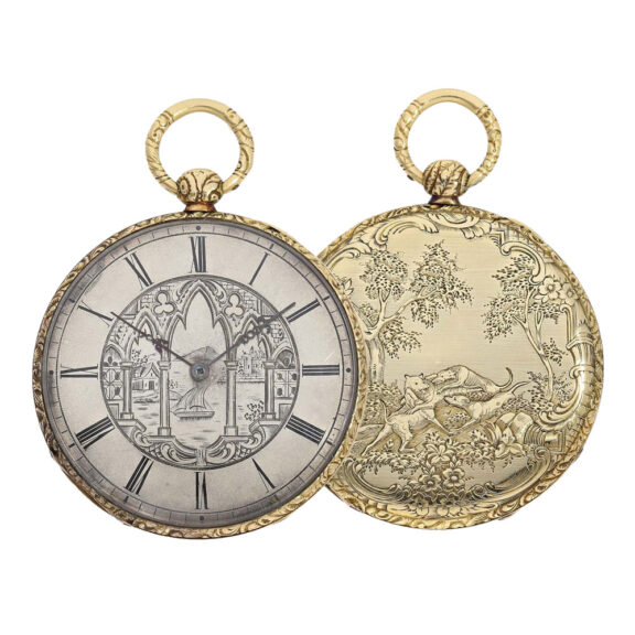 Fine Swiss 18 carat gold Bagnolet caliber pocket watch Circa 1850 Fine Swiss 18 carat gold Bagnolet caliber pocket watch Circa 1850