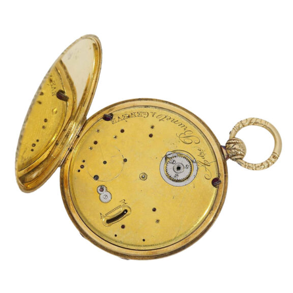 Fine Swiss 18 carat gold Bagnolet caliber pocket watch Circa 1850 Fine Swiss 18 carat gold Bagnolet caliber pocket watch Circa 1850