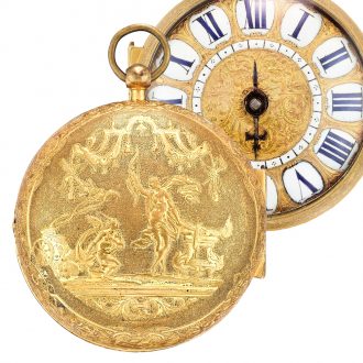 French decorative single handed verge oignon watch Circa 1670