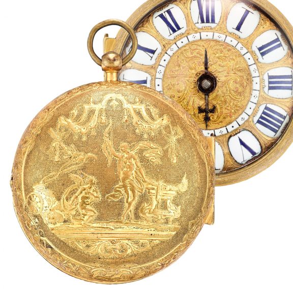 French decorative single handed verge oignon watch Circa 1670