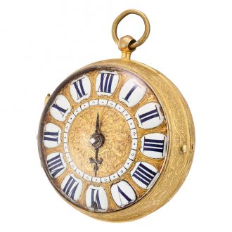 French decorative single handed verge oignon watch Circa 1670