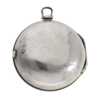 Early English silver pair cased verge pocket watch Circa 1749